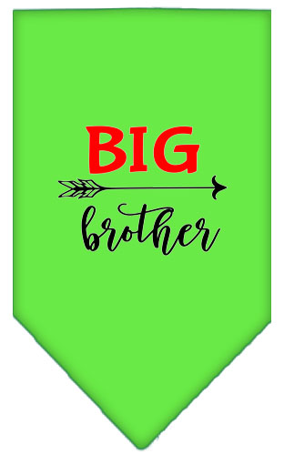 Big Brother Screen Print Bandana Lime Green Small